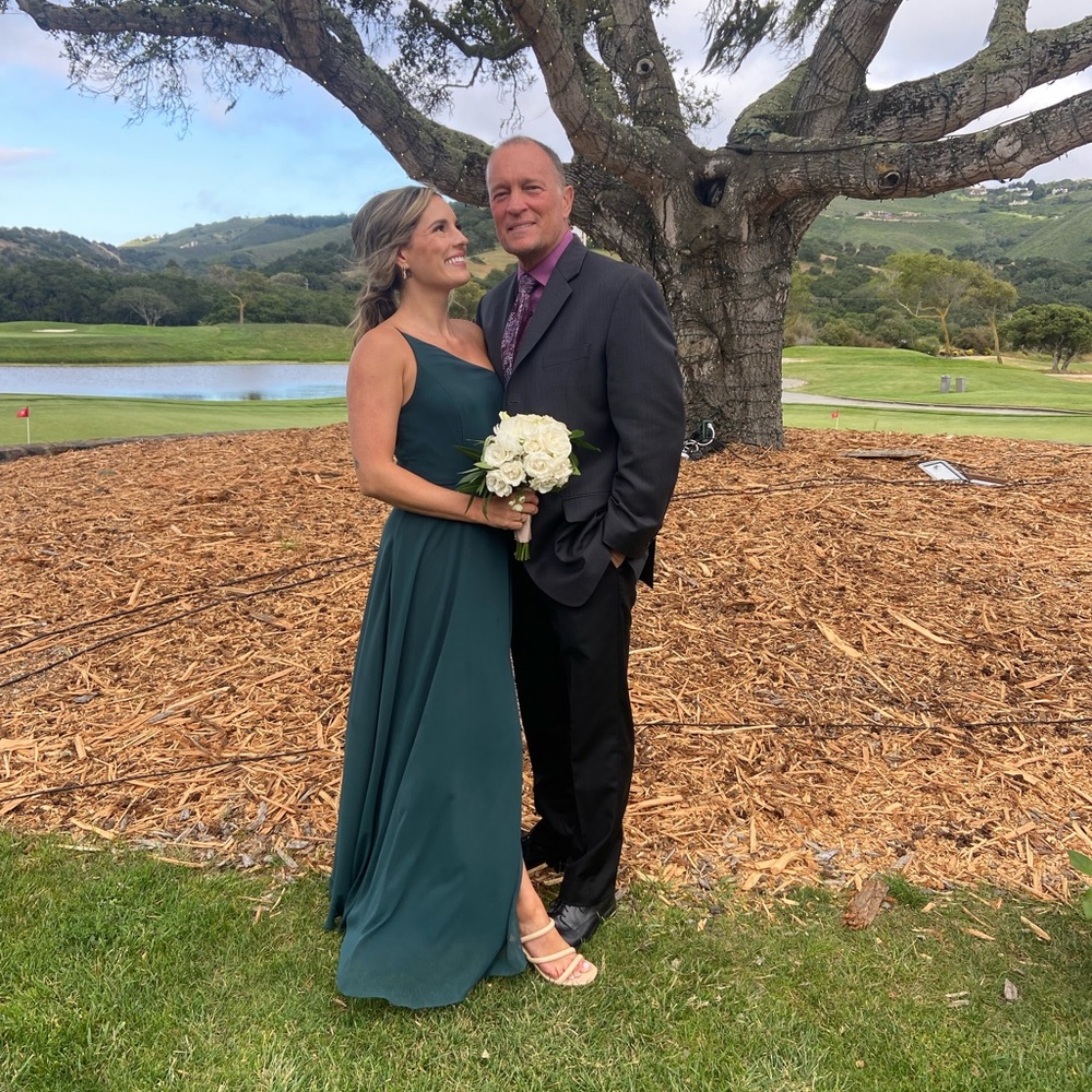 After Six Teal One-Shoulder Dress